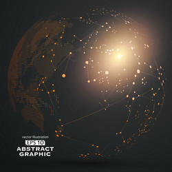 point and curve constructed the sphere wireframe vector image