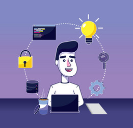software programmer cartoon vector image