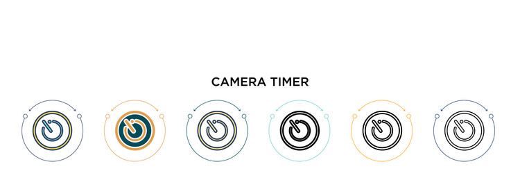 camera timer icon in filled thin line outline vector image