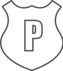 Police shield icon simple element from map vector