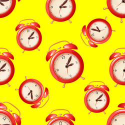Red Alarm Clock Pattern vector image