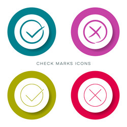 check marks icons modern web buttons vector image