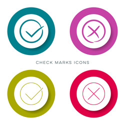 check marks icons modern web buttons vector