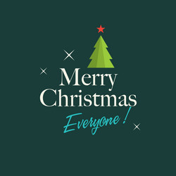 christmas card with tree vector