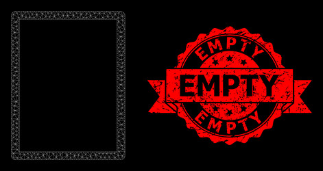 rubber empty stamp and polygonal net page vector image