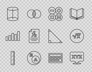 set line ruler xyz coordinate system calculator vector image