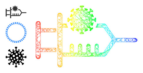 spectral gradient net mesh virus inoculation icon vector image