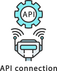 api connection color icon application programming vector image