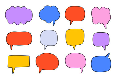 chat speech bubble message text cloud shapes set vector image