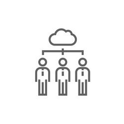 Cloud computing line icon vector