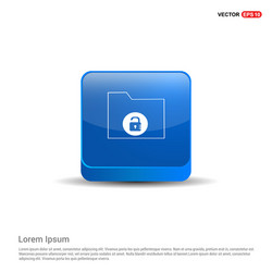 computer folder icon - 3d blue button vector image