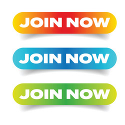 join now call to action button set vector image