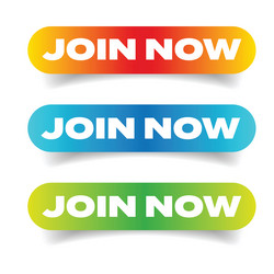 join now call to action button set vector