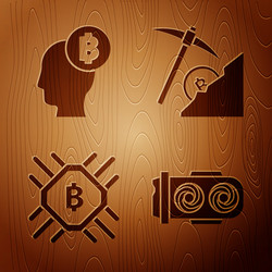 set mining farm bitcoin think cpu vector image