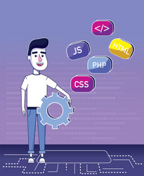 software programmer cartoon vector image