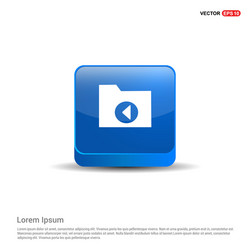computer folder icon - 3d blue button vector image