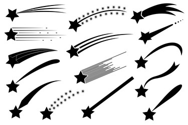 different shooting stars vector