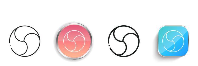 gankyil icon thin linear regular and button style vector image
