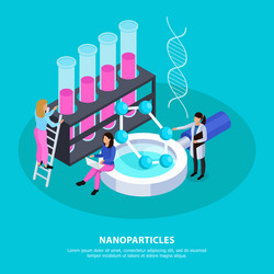 nano particles isometric background vector