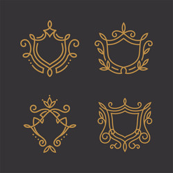 Premium linear shield monogram logo Royalty Free Vector