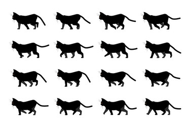 Cat Walking Animation Sequence vector image