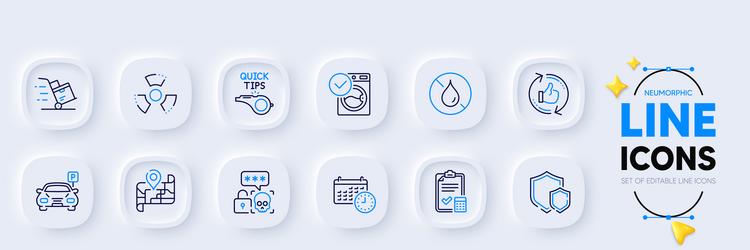cyber attack shields and tutorials line icons vector image