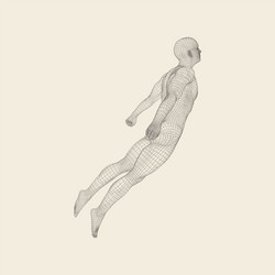 hovering in air man floating the 3d model vector image