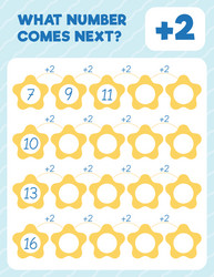 Math Practice Worksheet - Number Sequence vector image