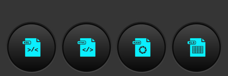 set xsl file document html raw and xls icon vector image