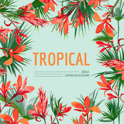Tropical Palm Leaves Background Vector Image