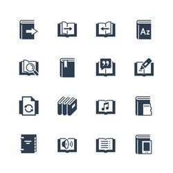 Ereader Icon Set - Reading & Books vector image