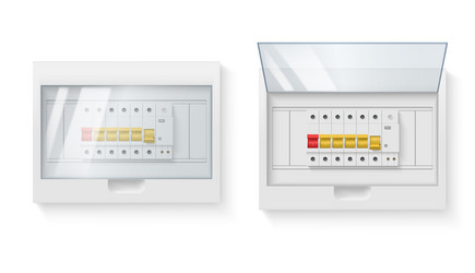 fuse box electrical power switch control panel vector image