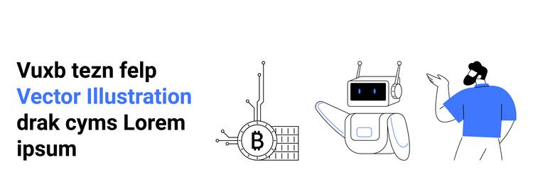 futuristic theme with robot bitcoin circuit vector image