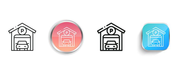garage icon thin linear regular and button style vector image
