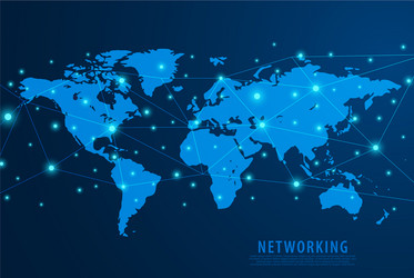 Global Network Connection - World Map vector image