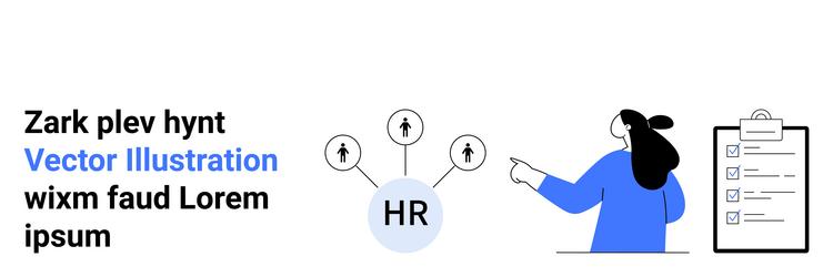 hr manager pointing at flowchart of employee vector image