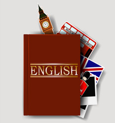 Red english dictionary vector