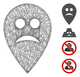 sad map marker web mesh vector image