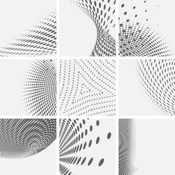 set of dotted abstract forms vector image