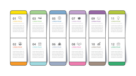 12 data infographics tab thin line index template vector image