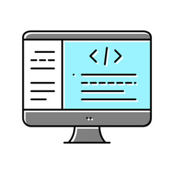 coding code geek color icon vector image