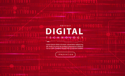 digital technology red background concept circuit vector