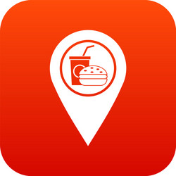 fast food and restaurant map pointer icon digital vector image