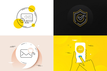 minimal set of search mail confirmed and line vector image