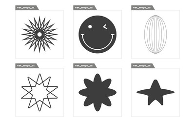 set of y2k style objects extraordinary vector image