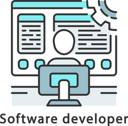 software developer color icon coder vector image
