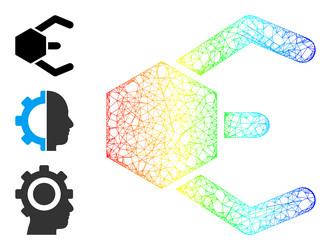 spectral gradient linear mesh microrobot icon vector image