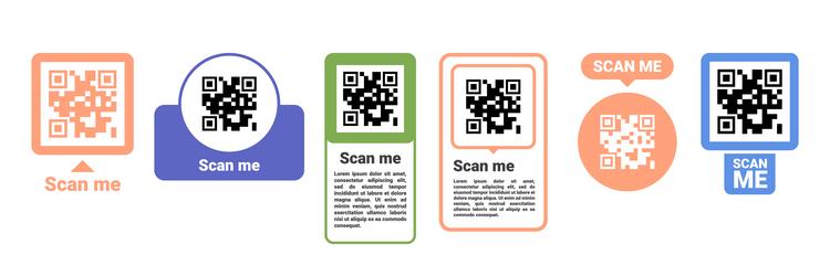 stickers with qr code for ui interface vector image