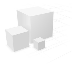 Three Interlocking Cubes - 3D Abstract vector image