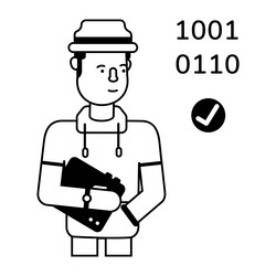 binary programmer vector image